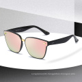 Custom logo  sport shades square frame unisex sunglass mirror